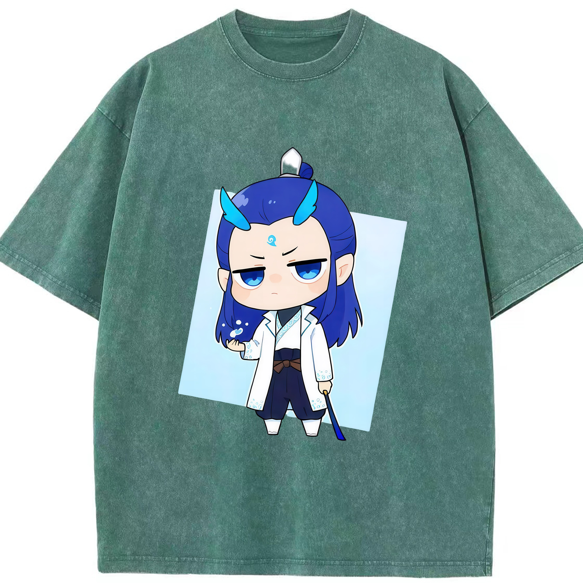 （画像用） Ne Zha 2 ナタ 魔童の大暴れ 綿100% ヴィンテージ風 半袖Tシャツ（フロントプリント）